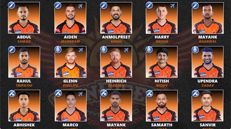 sunrisers hyderabad team members 2024